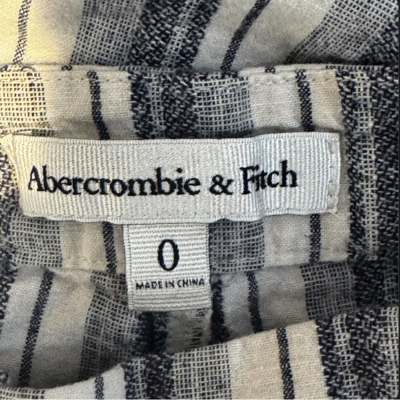 Abercrombie & Fitch-black & cream striped linen/cotton wide leg pant sz 0 - Picture 4 of 5
